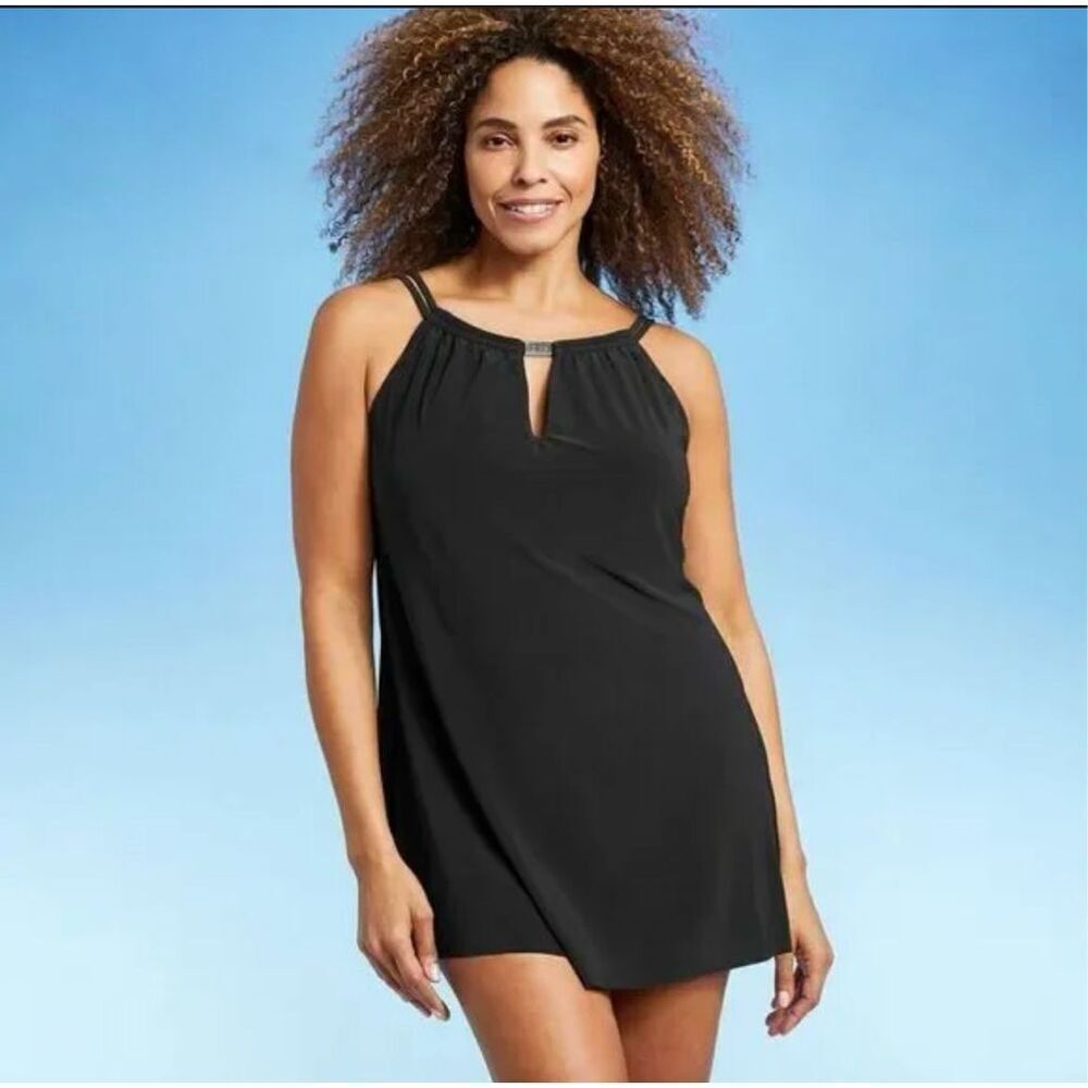 Aqua Green Black Swim Dress Size Medium New